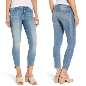 DL1961 Margaux Instasculpt Ankle Skinny Jeans Raw Hem Lightly Distressed Size 27